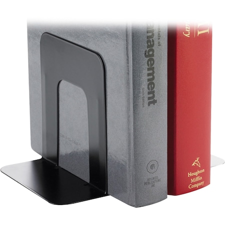 Business Source Steel Bookends, 5.3" x 5" x 4.8", Black, PK6 BSN42550BX